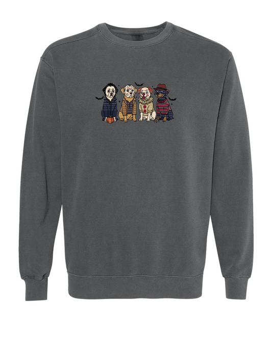 SPOOKY MASK DOGS Embroidered (Sweatshirt)