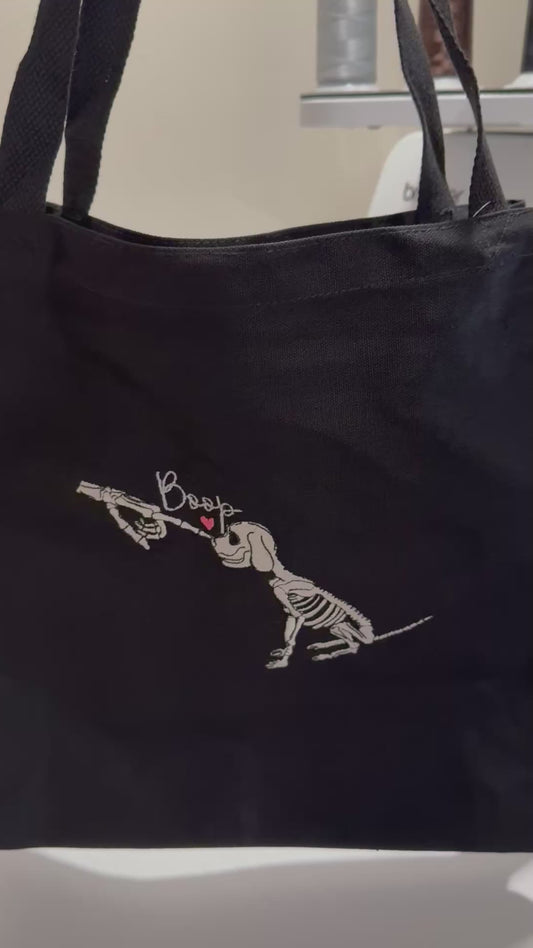 Boop Glow in the dark embroidered Large Tote Bag