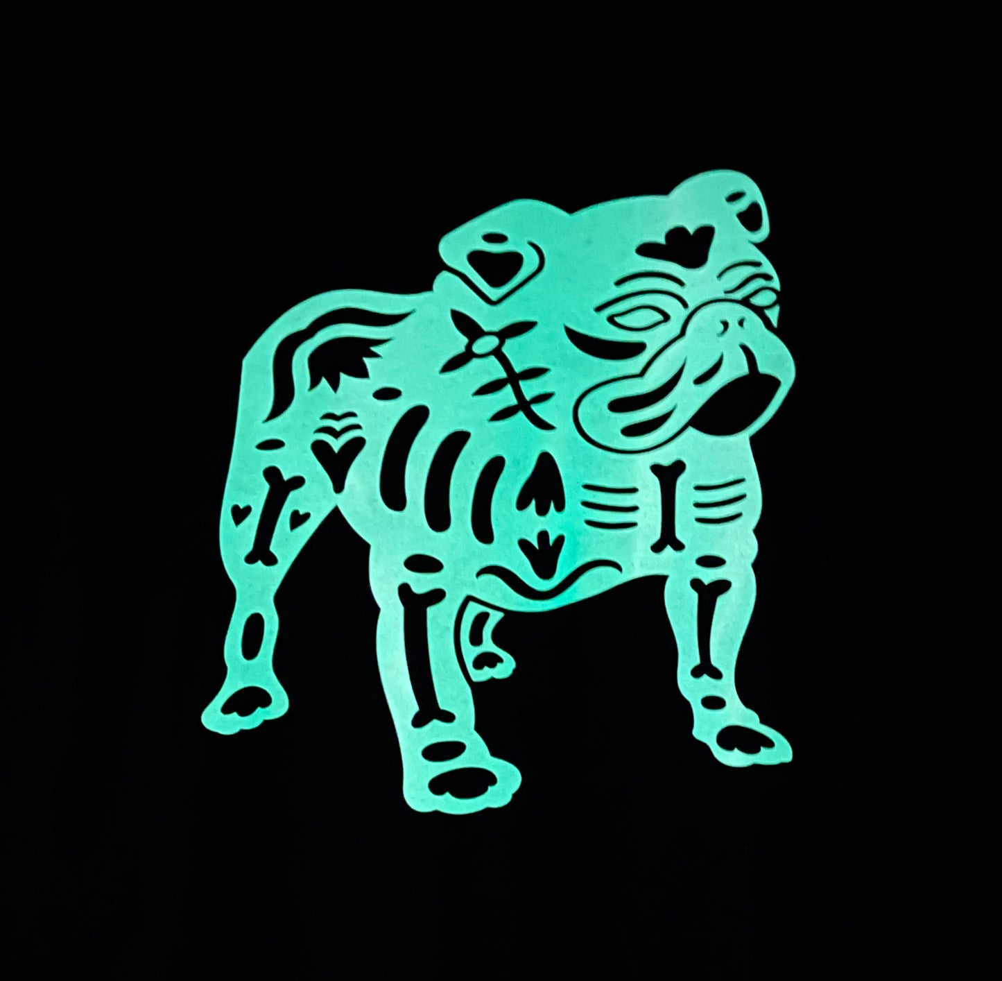 GLOW IN DARK T-shirt Sugar Skull Bulldog